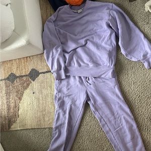 Lilac Aritzia boyfriend set